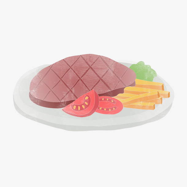 手绘肉食元素免抠
