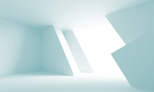 青色简约室内设计免抠