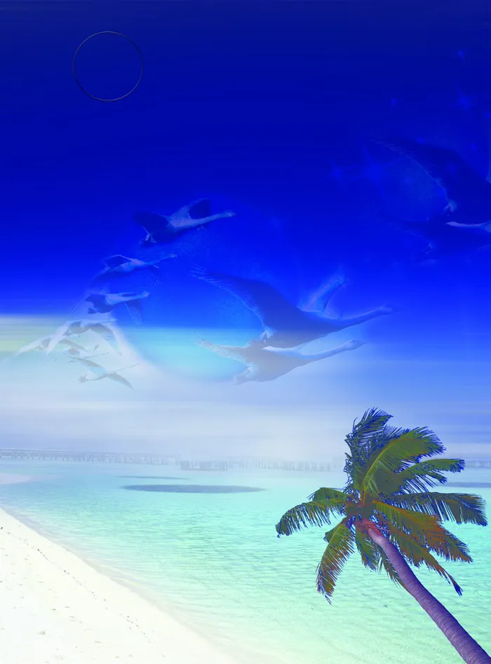 蓝色海边背景素材高清