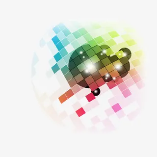 炫彩方块装饰免抠