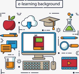 网络学习扁平化图标元素免抠