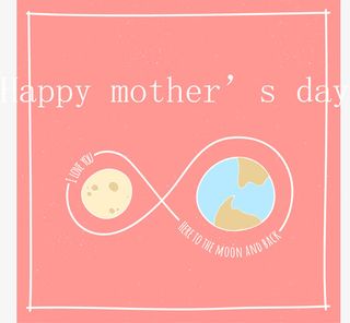 创意星球母亲节贺卡矢量素材免抠
