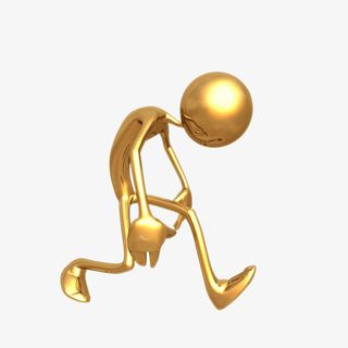 垂头丧气的小金人免抠