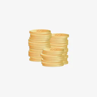 一堆黄色金钱免抠