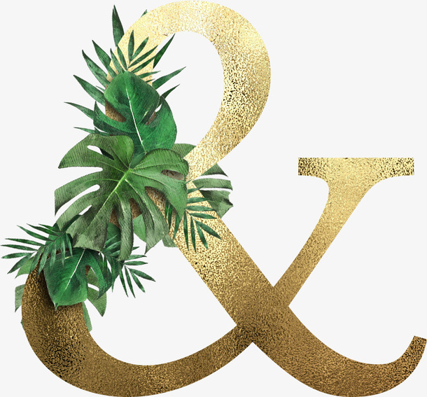 创意植物字母&免抠