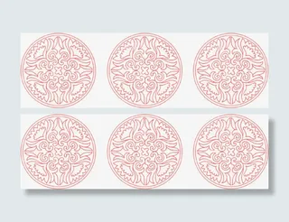 红色花纹节目单装饰免抠