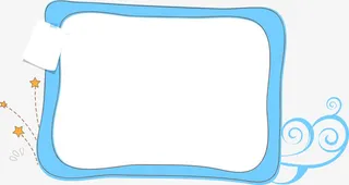 卡通蓝色边框免抠