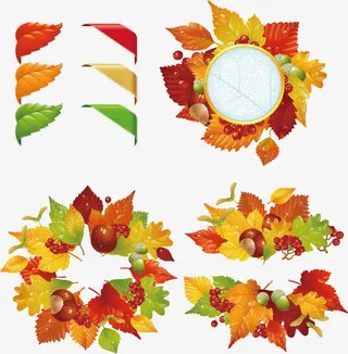 秋叶装饰素材免抠
