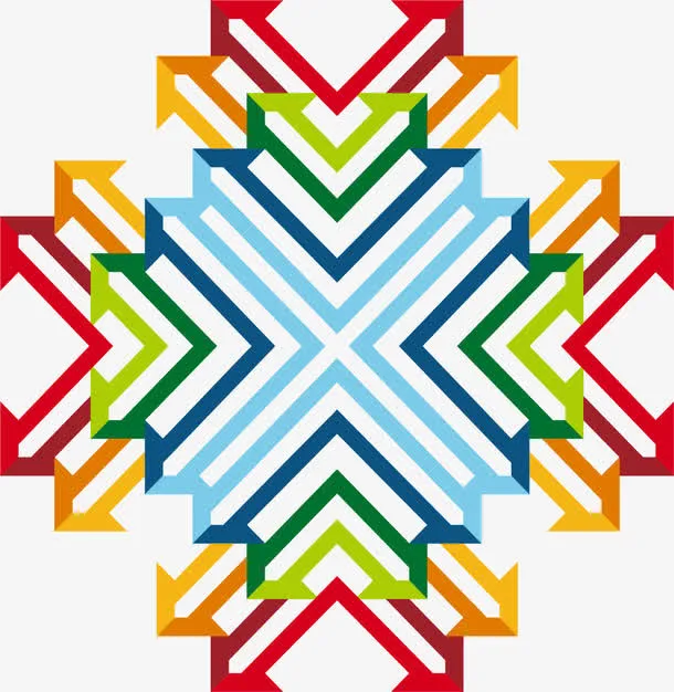 发散箭头组合商务标志免抠