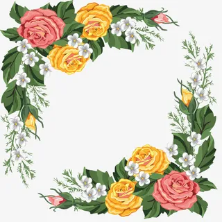 清新浪漫花型图案免抠