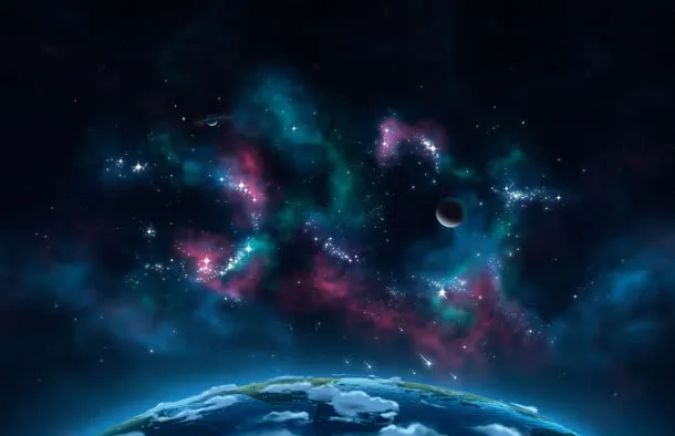 宇宙星空银河高清星球表面免抠