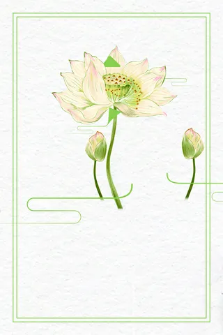 中国风手绘二十四节气大暑背景素材高清