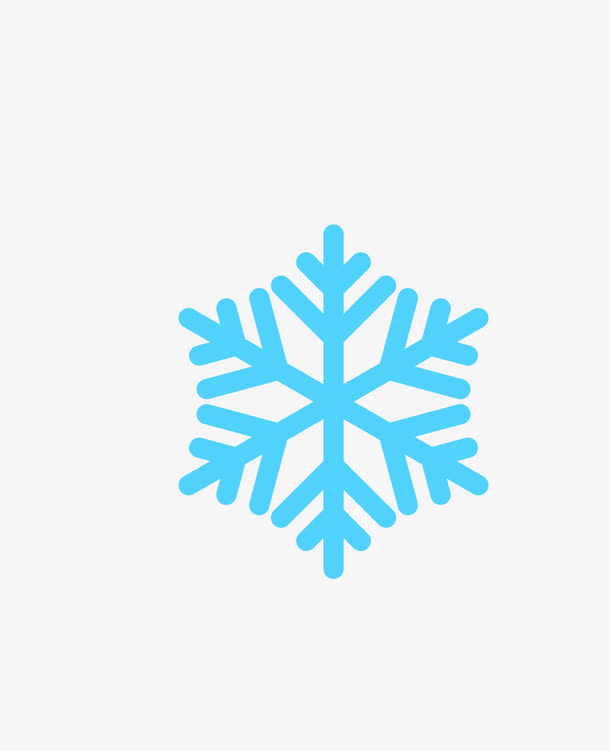 简笔雪花免抠