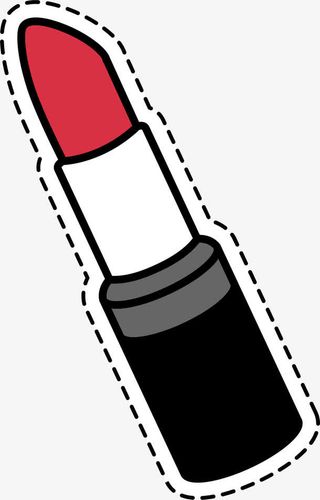 卡通女生口红化妆品贴纸免抠