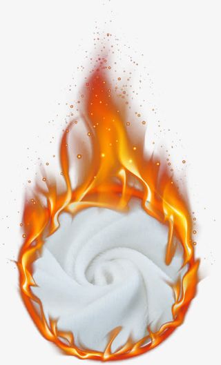 白色加绒加厚火焰素材免抠
