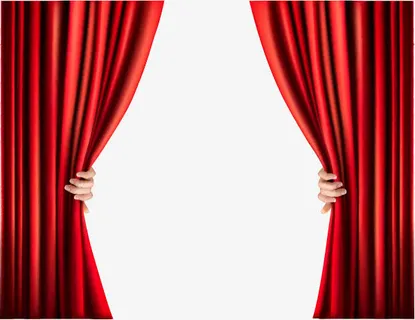 从两侧拉开的红色幕布矢量素材免抠