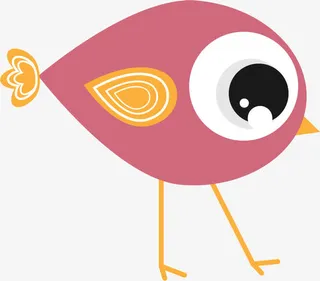低头的卡通小鸟免抠