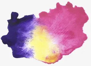 蓝紫色水彩混合效果免抠