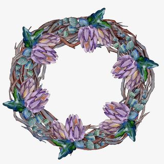 边框植物边框花圈装饰元素免抠