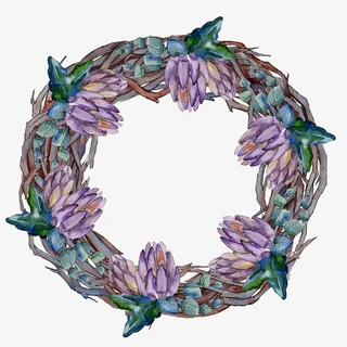 边框植物边框花圈装饰元素免抠