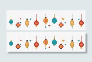 扁平化和风灯笼免抠