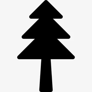圣诞树的剪影图标免抠