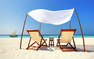 夏日清凉海边沙滩度假免抠