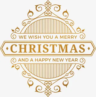 冬日黄色圣诞节标签免抠