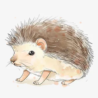 手绘刺猬免抠
