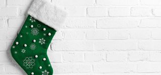圣诞袜与墙体背景高清