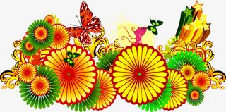 高清摄影海报手绘剪纸花星星免抠