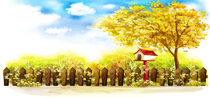 手绘风景插画海报高清卡通手绘背景 手绘风景插画海报高清卡通手绘背景