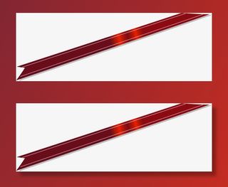 红色礼物丝带主页装修免抠