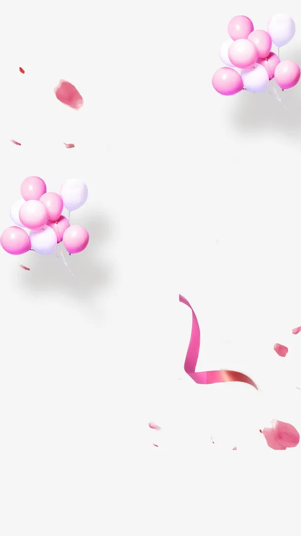 小清新简约粉红色气球免抠