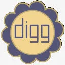 花瓣社交媒体PNG网页图标digg免抠
