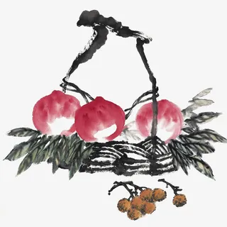 水墨桃子素材免抠 水墨桃子素材免抠