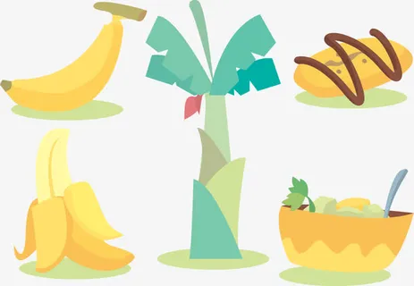 矢量香蕉叶免抠
