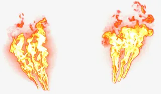 火焰喷射笔刷免抠