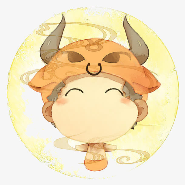 水彩金牛座免抠