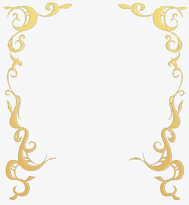 矢量金色花边免抠