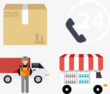 矢量手绘物流免抠