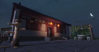 古风住宅夜景游戏场景免抠