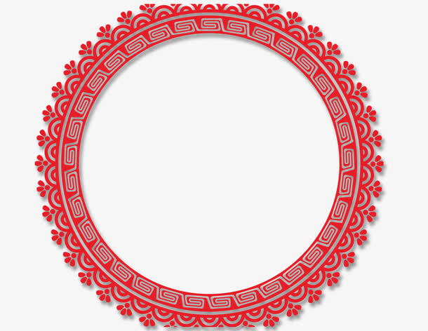 红色中国风边框免抠