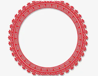 红色中国风边框免抠