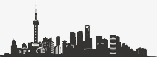 城市高楼剪影矢量北京剪影免抠
