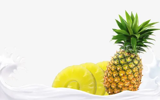 飞溅牛奶与菠萝免抠