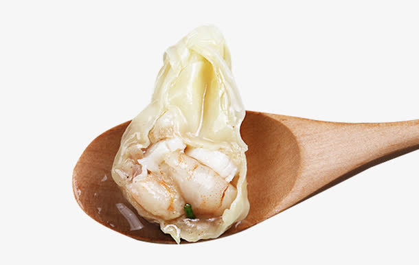 勺子里的虾仁云吞素材免抠