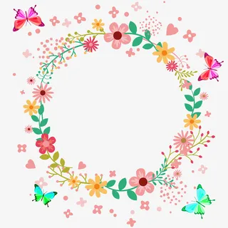 花环和蝴蝶免抠