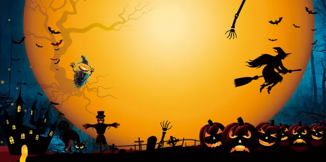 简约卡通万圣节广告高清