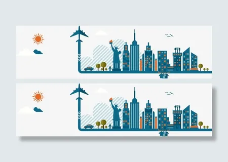 创意美国城市矢量免抠